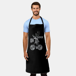 Delantal Vintage RetroBicycle Deer Elk Riding Bike Apron