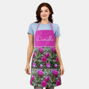 Delantal vintage rosa repollo rosas rosadas vintag