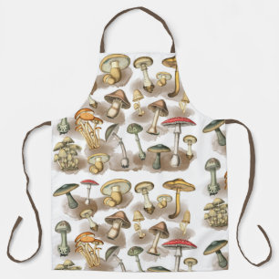 Delantal Vintage Rustic Forest Mushrooms