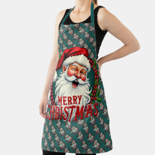 Delantal Vintage Santa Merry Christmas Ilustracion Patten