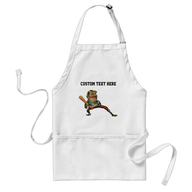 Delantal Vintage Sports, Angry Baseball Player Batter (Frente)