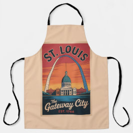Delantal Vintage St. Louis Missouri Retro Travel Poster