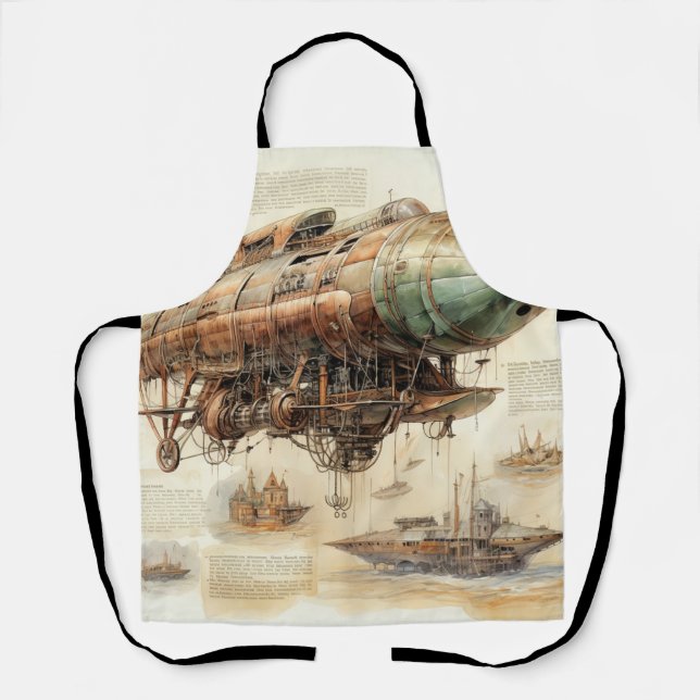 Delantal Vintage Steampunk Zeppelin (4) (Anverso)