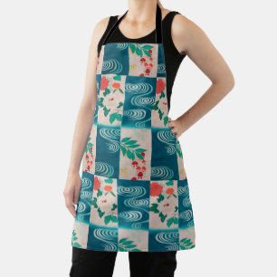 Delantal Vintage Textil, Flor y Agua Corriente