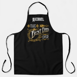 Delantal Vintage The Best Dad Black Faux gold