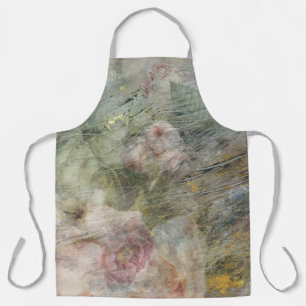 Delantal Vintage victoriano de lona de aceite morado rosado