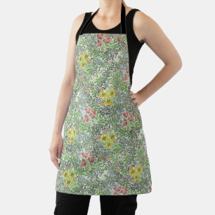 Delantal Vintage William Morris Flores verdes