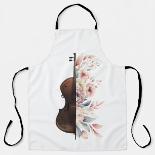 Delantal Violín con flores.
