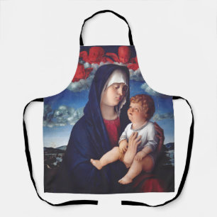 Delantal Virgen María y Niño Arte Religioso Clásico