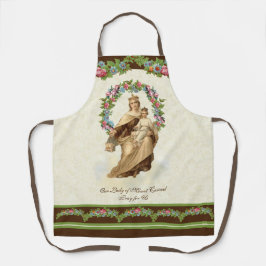 Delantal Virgen Santa María Monte Carmel Floral