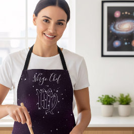 Delantal Virgo Zodiac Astrología Púrpura Galaxia Apron