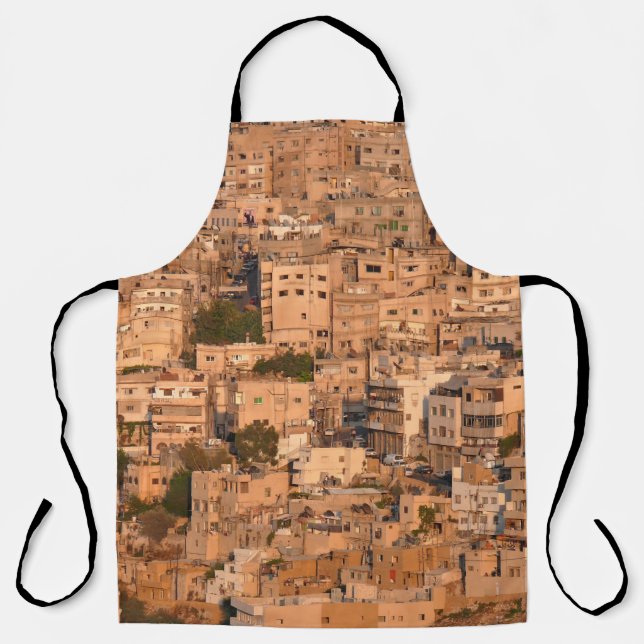 Delantal Vista aérea de la ciudad árabe. Ammán. Jordania. O (Anverso)