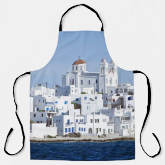 Delantal Vista de la isla de Naoussa Village Paros