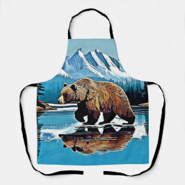 Delantal Vista de la montaña del lago Grizzly