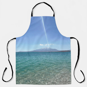 Delantal Vista del agua cristalina Blue Sky Beach Vibe Tran