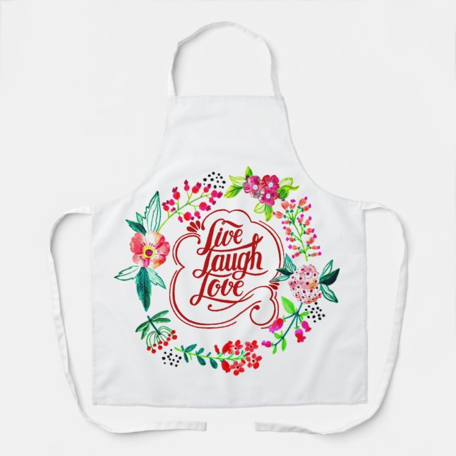 Delantal Vive ríe ama floral (Anverso)