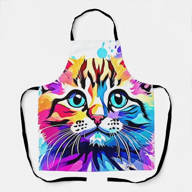 Delantal Vivid Kitty Vibes Design (Anverso)