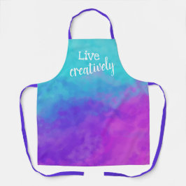 Delantal Vivo creativamente morado, rosa, Verde azulado