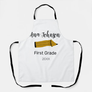 Delantal Volver al lápiz escolar agregar nombre clase de cl