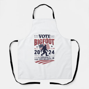 Delantal Vota por Bigfoot 2024 Presidencial Sasquatch