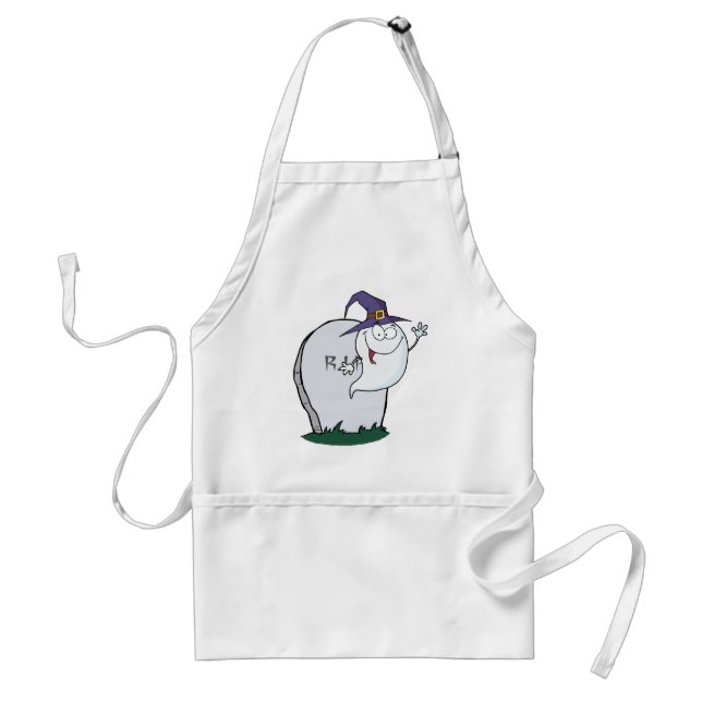 Delantal Vuelo del fantasma del feliz Halloween al lado de (Frente)