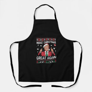 Delantal Vuelve a hacer grande la Navidad Trump pijama feo 