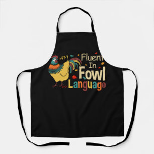 Delantal Vuntage Fluent In Fowl Language Funny Novedad Moda