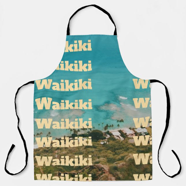 Delantal Waikiki, Honolulu, Oahu, Hawái (Anverso)