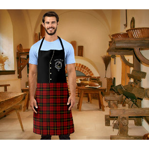 Delantal Wallace Clan Badge & Tartan Kilt Apron