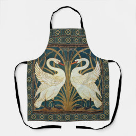 Delantal Walter Crane Swan, Rush E Iris Art Nouveau