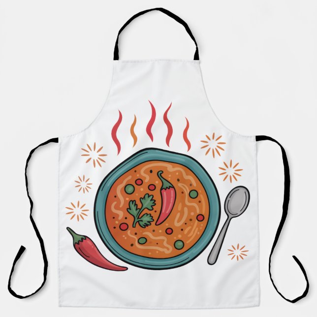 Delantal Warm Spicy Curry Food Art (Anverso)