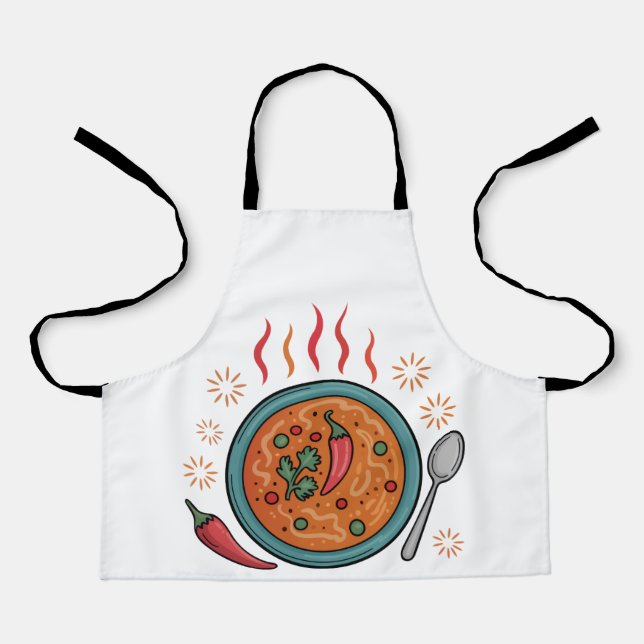 Delantal Warm Spicy Curry Food Art (Anverso)