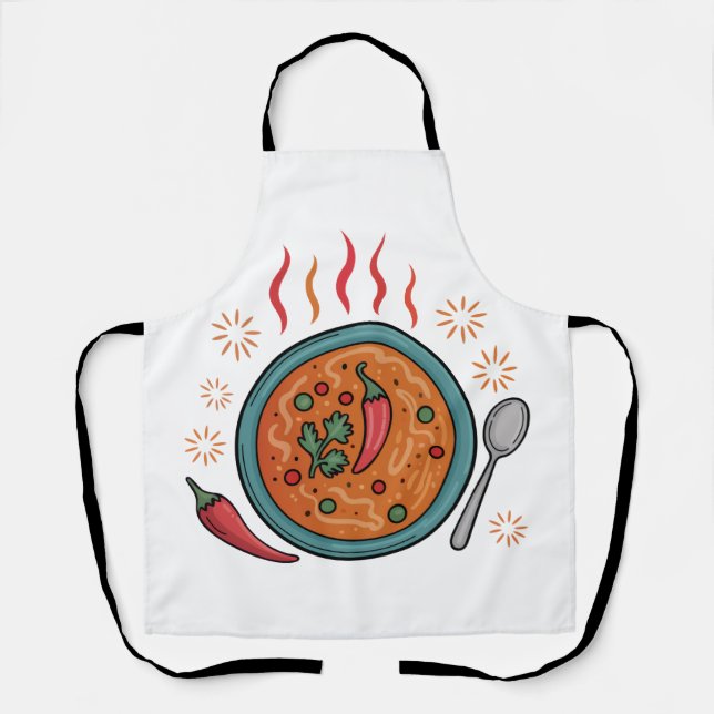 Delantal Warm Spicy Curry Food Art (Anverso)