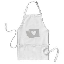 Delantal Washington Shaped Grey Washingtonian Gray Heart