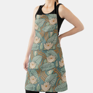 Delantal Water Lilies Lily Naturaleza Art Nouveau