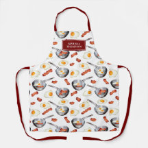 Watercolor Bacon & Eggs Desayuno Comida Nombre per