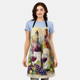 Delantal Watercolor Country Vineyard Apron