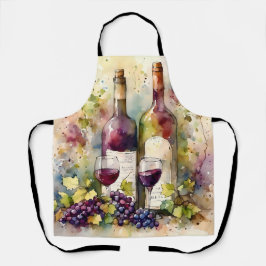 Delantal Watercolor Country Vineyard Apron
