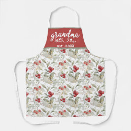 Delantal Watercolor Cranberry Brands Berries Grandma Est