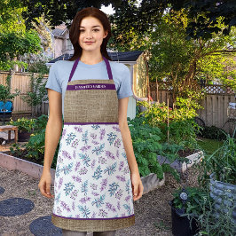 Delantal Watercolor Floral Garden Personalized