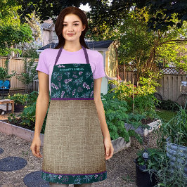 Delantal Watercolor Floral Garden Personalized