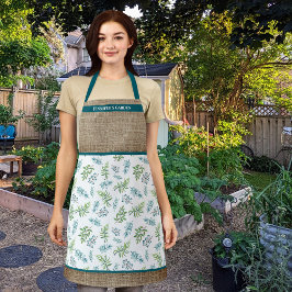 Delantal Watercolor Floral Garden Personalized