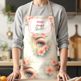 Delantal Watercolor Floral Lash Artist Beauty Studio