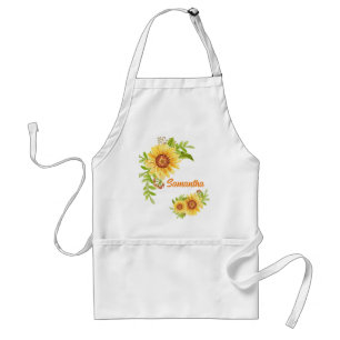 Delantal Watercolor Floral Sunflower Apron