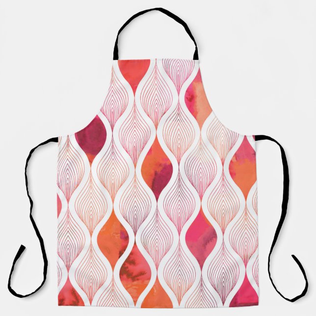 Delantal Watercolor leafs texture repeat modern pattern  (Anverso)