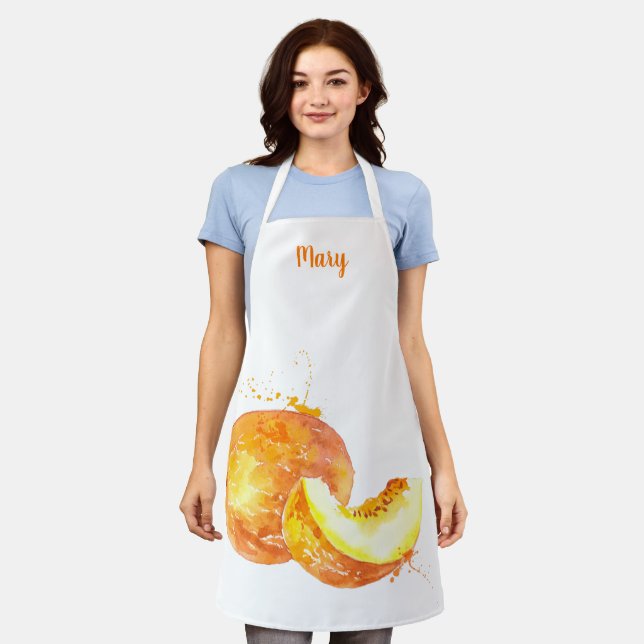 Delantal Watercolor Melon Personalizable Apron (Gastado)