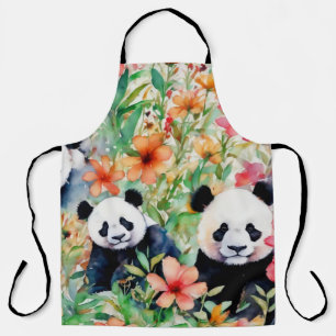 Delantal Watercolor Panda Bear