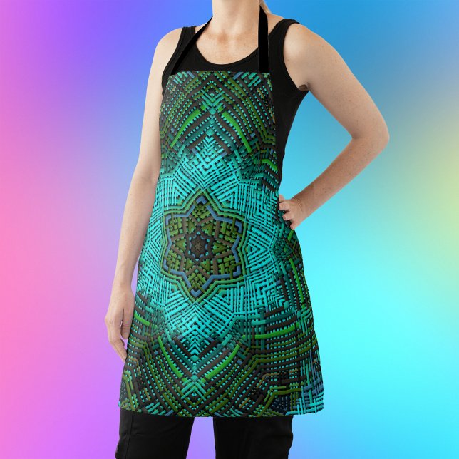 Delantal Weave Mandala Azul y Verde (Subido por el creador)