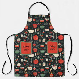 Delantal Weihnachten, bunt, topf, Mistel, Kochen, Küche 