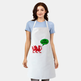 Delantal Welsh dragon counting to four in Welsh